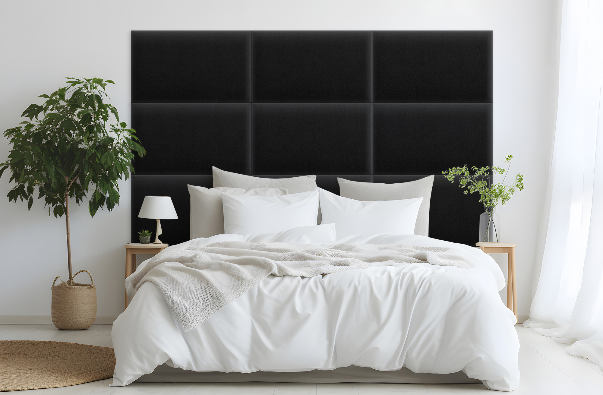 Panel Tapicerowany Magic Velvet Prostokątny Czarny - obrazek 4