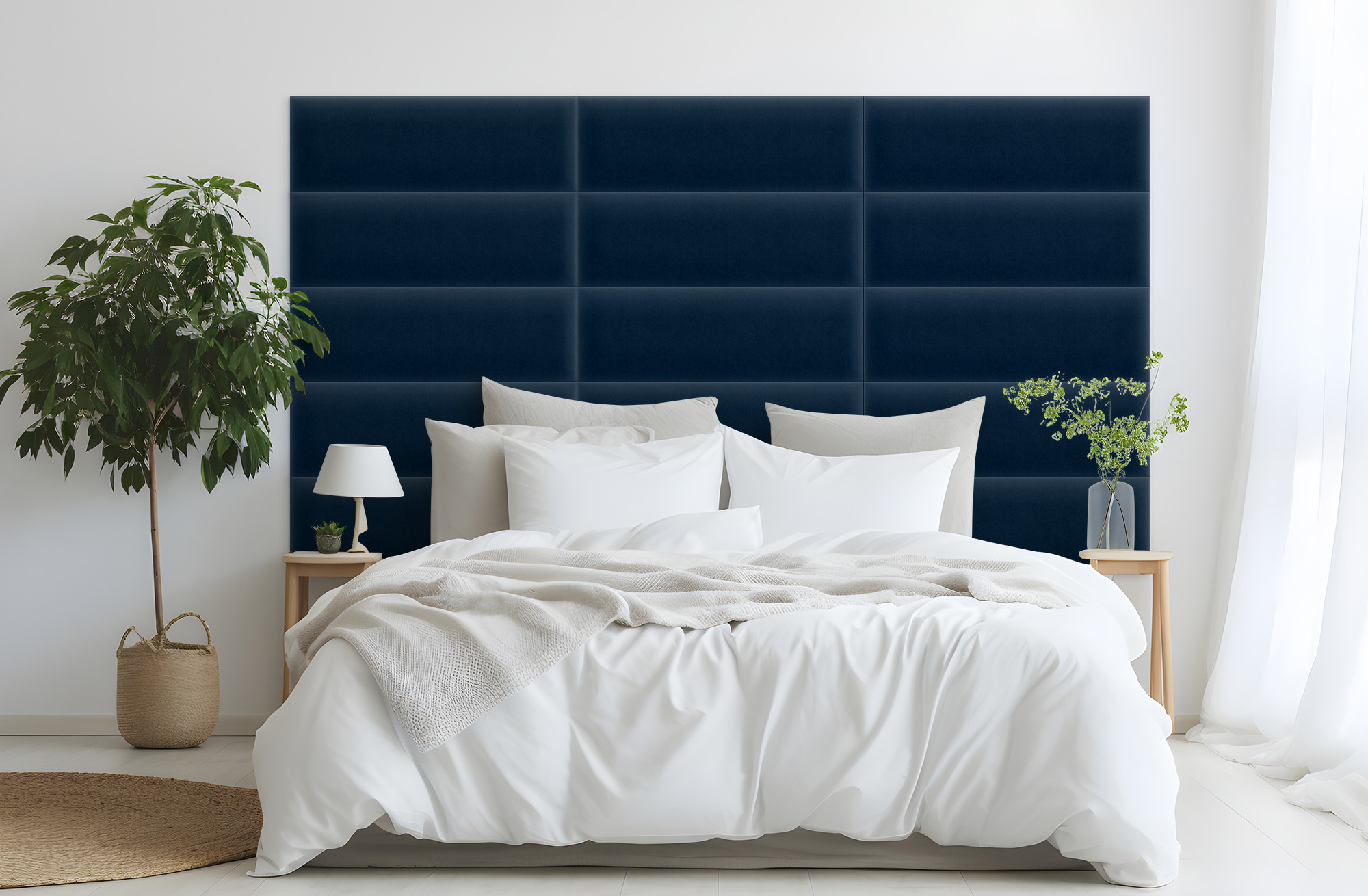 Panel Tapicerowany Magic Velvet Prostokątny Granatowy - obrazek 4