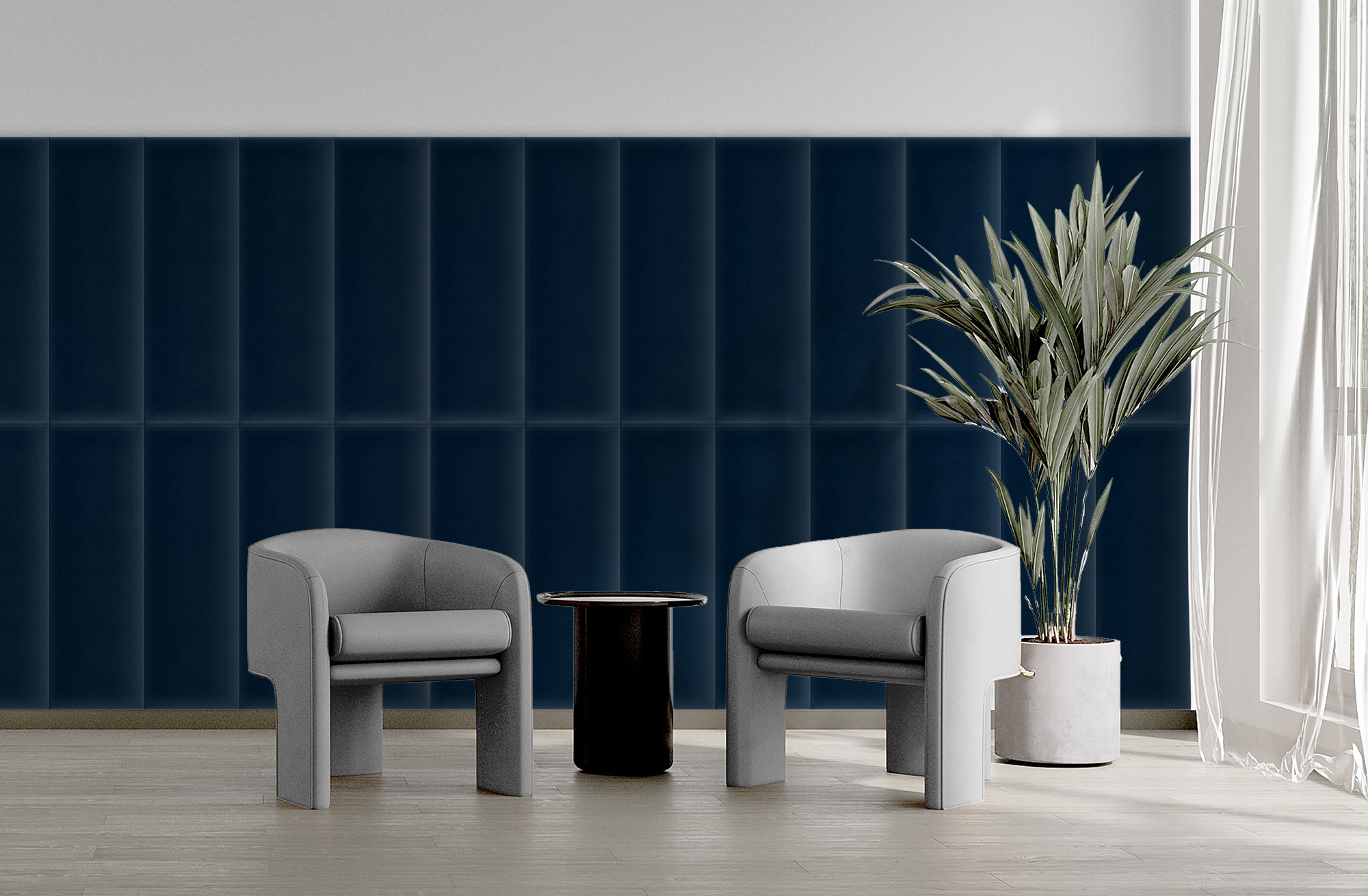Panel Tapicerowany Magic Velvet Prostokątny Granatowy - obrazek 5