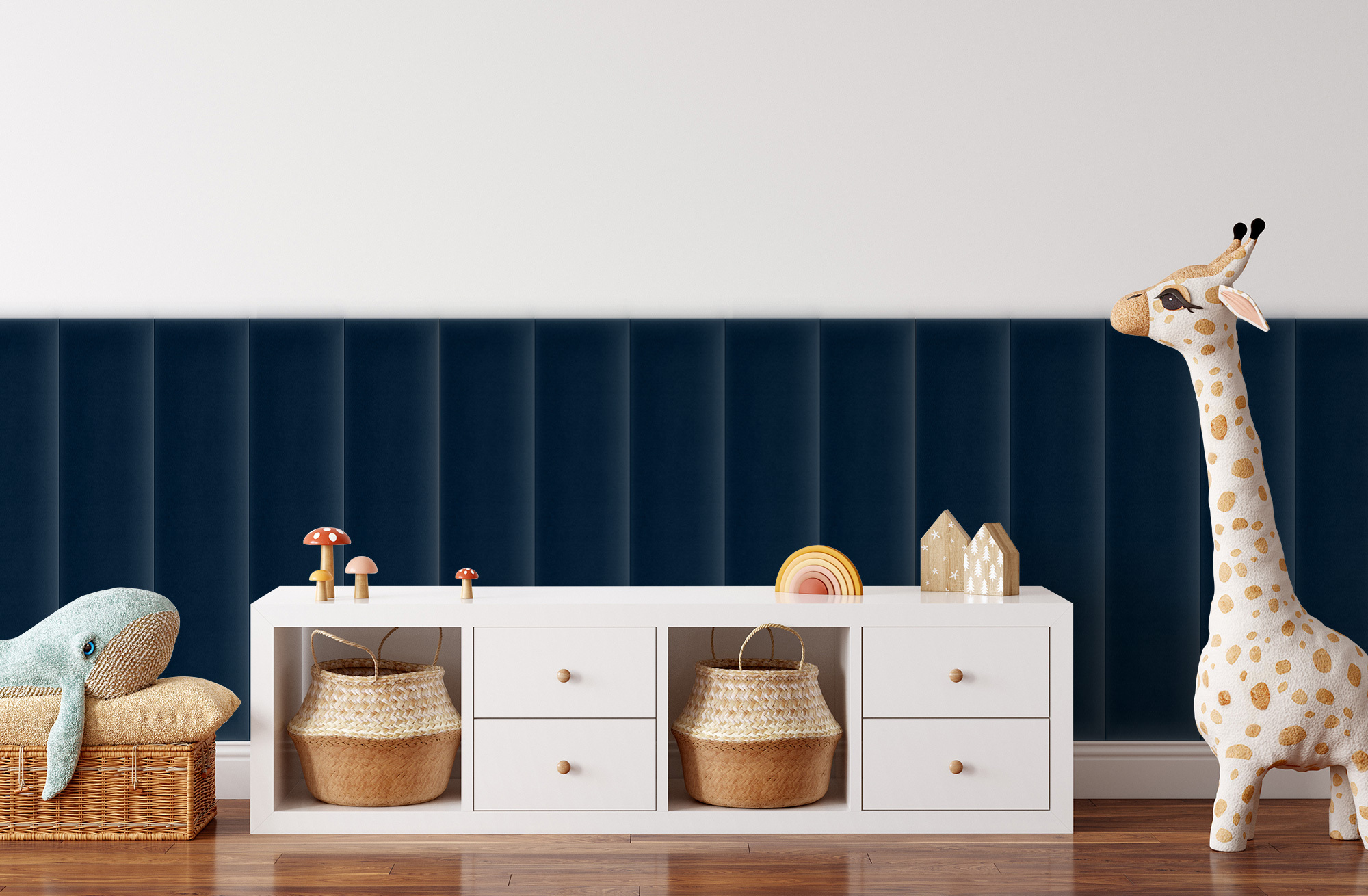 Panel Tapicerowany Magic Velvet Prostokątny Granatowy - obrazek 6