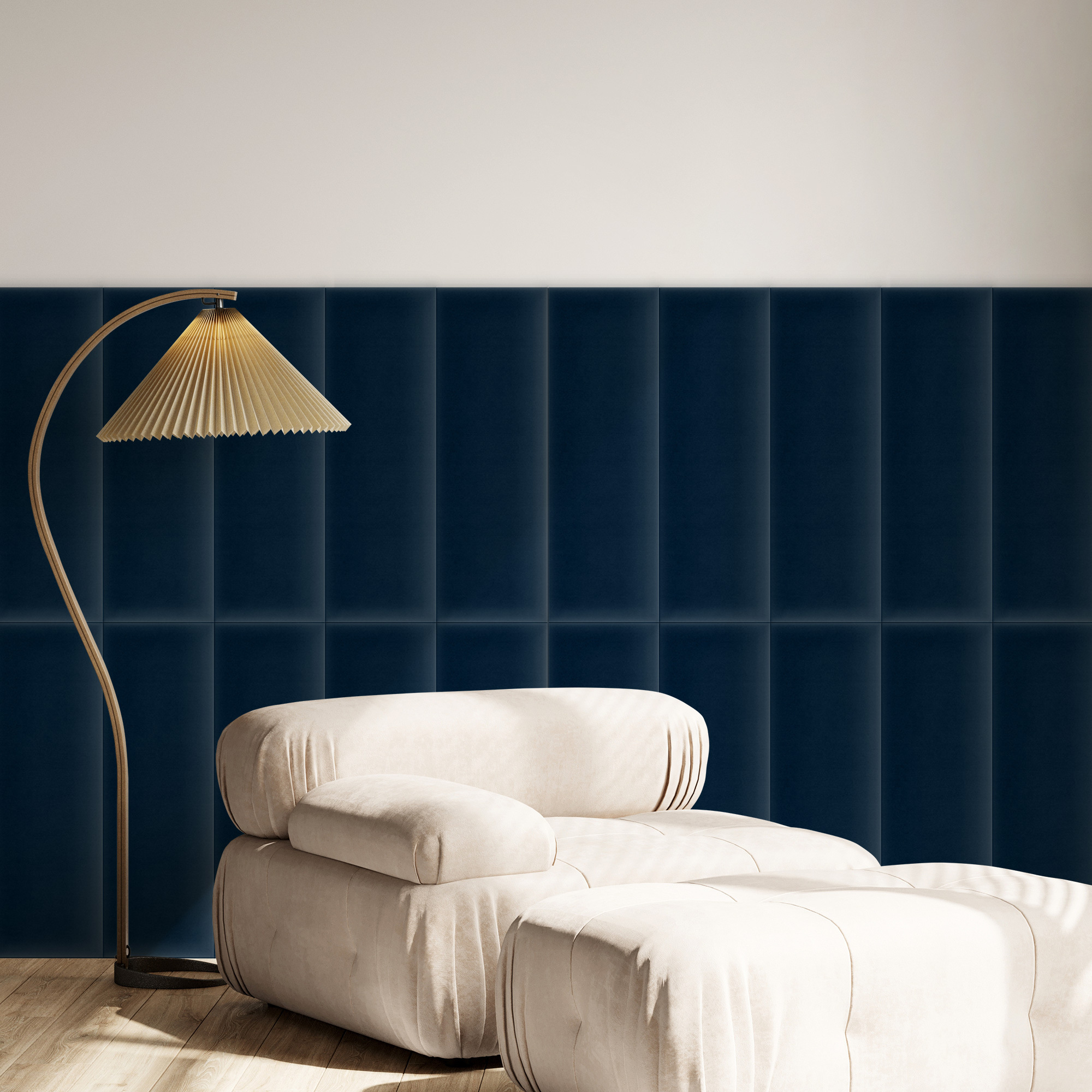 Panel Tapicerowany Magic Velvet Prostokątny Granatowy - obrazek 2