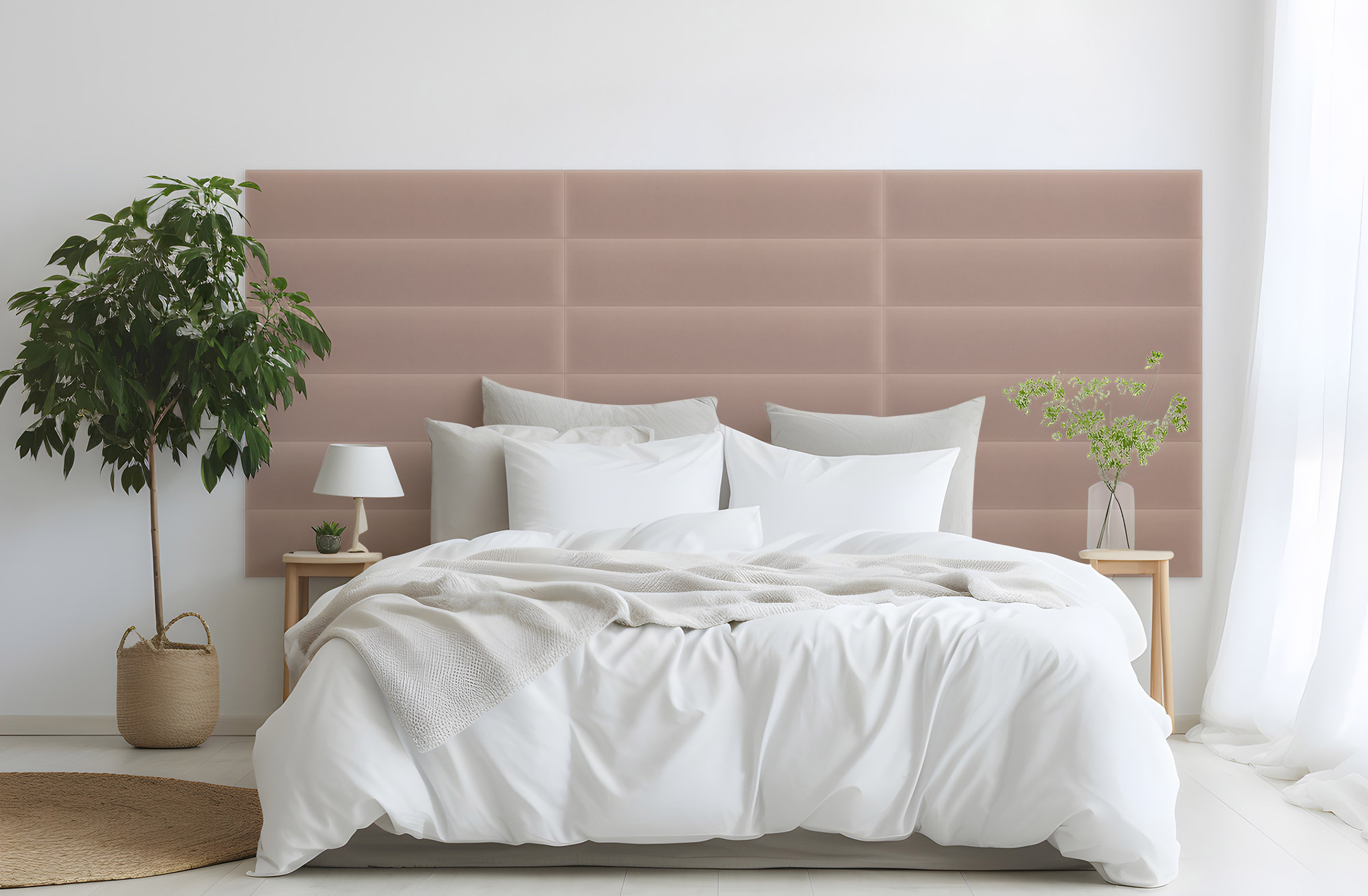 Panel Tapicerowany Magic Velvet Prostokątny Pudrowy róż - obrazek 4