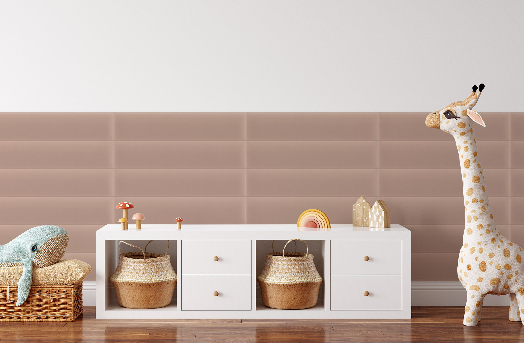 Panel Tapicerowany Magic Velvet Prostokątny Pudrowy róż - obrazek 6