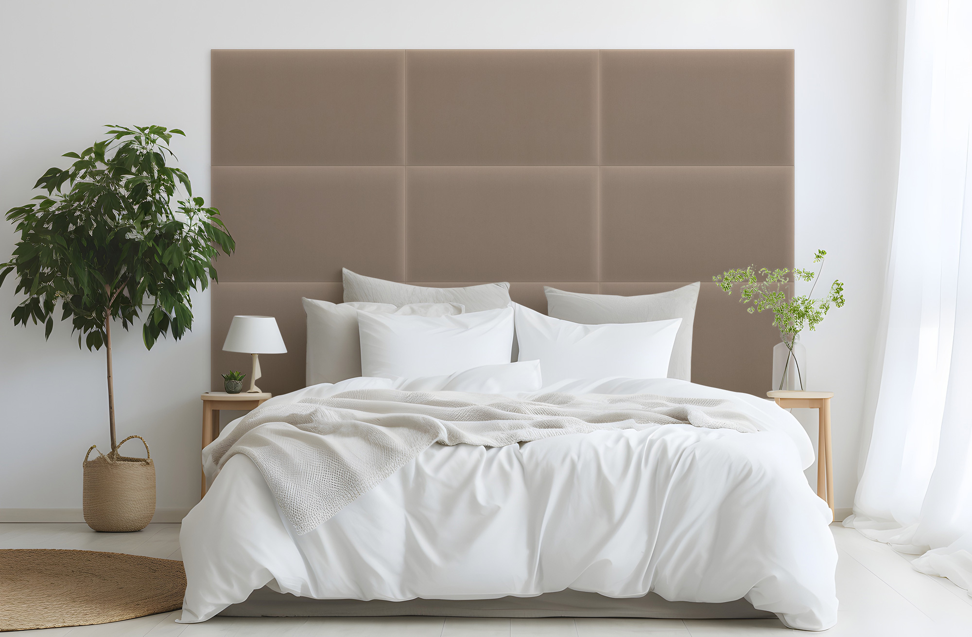 Panel Tapicerowany Magic Velvet Prostokątny Beżowy - obrazek 4