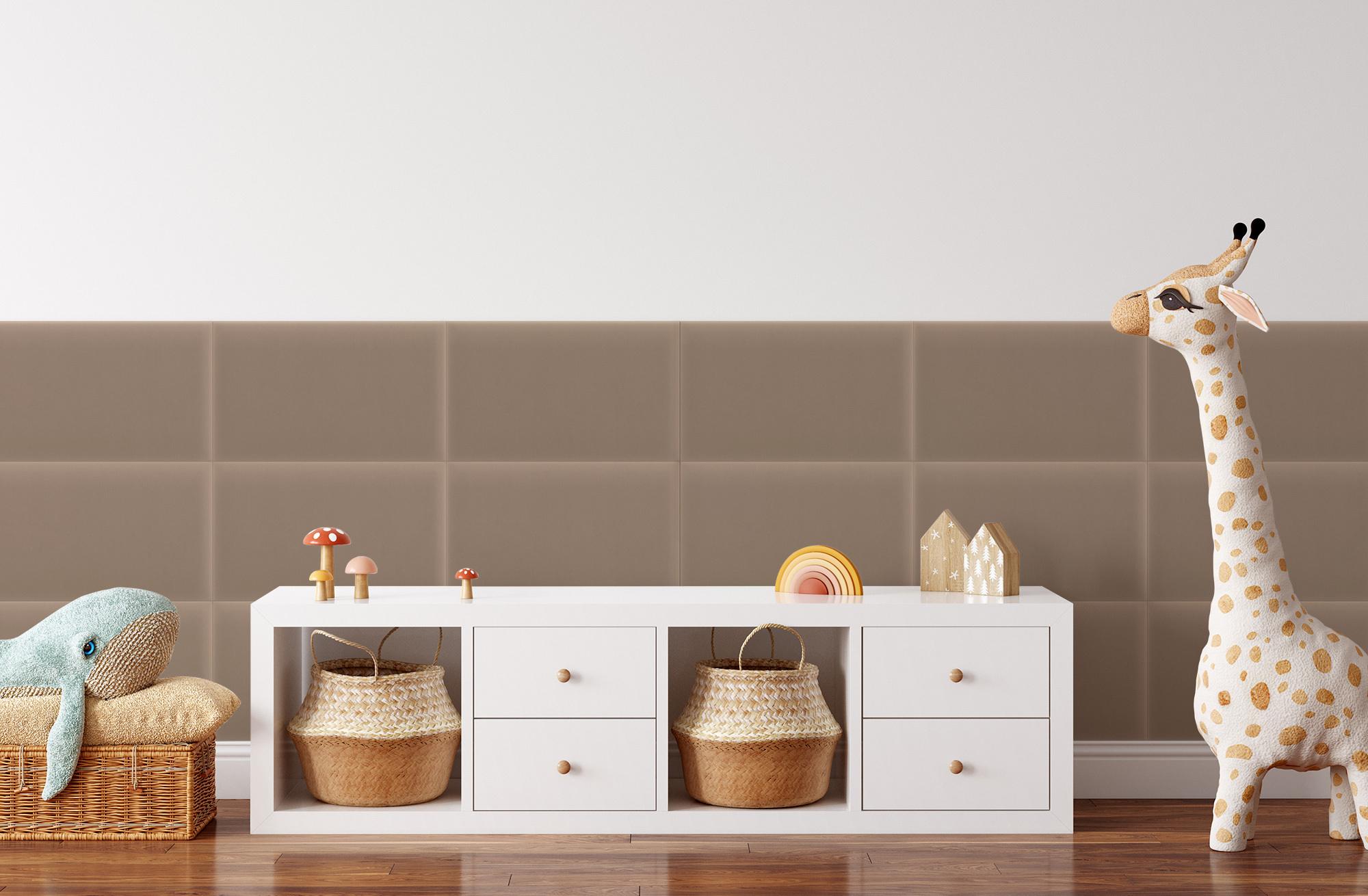 Panel Tapicerowany Magic Velvet Prostokątny Beżowy - obrazek 6
