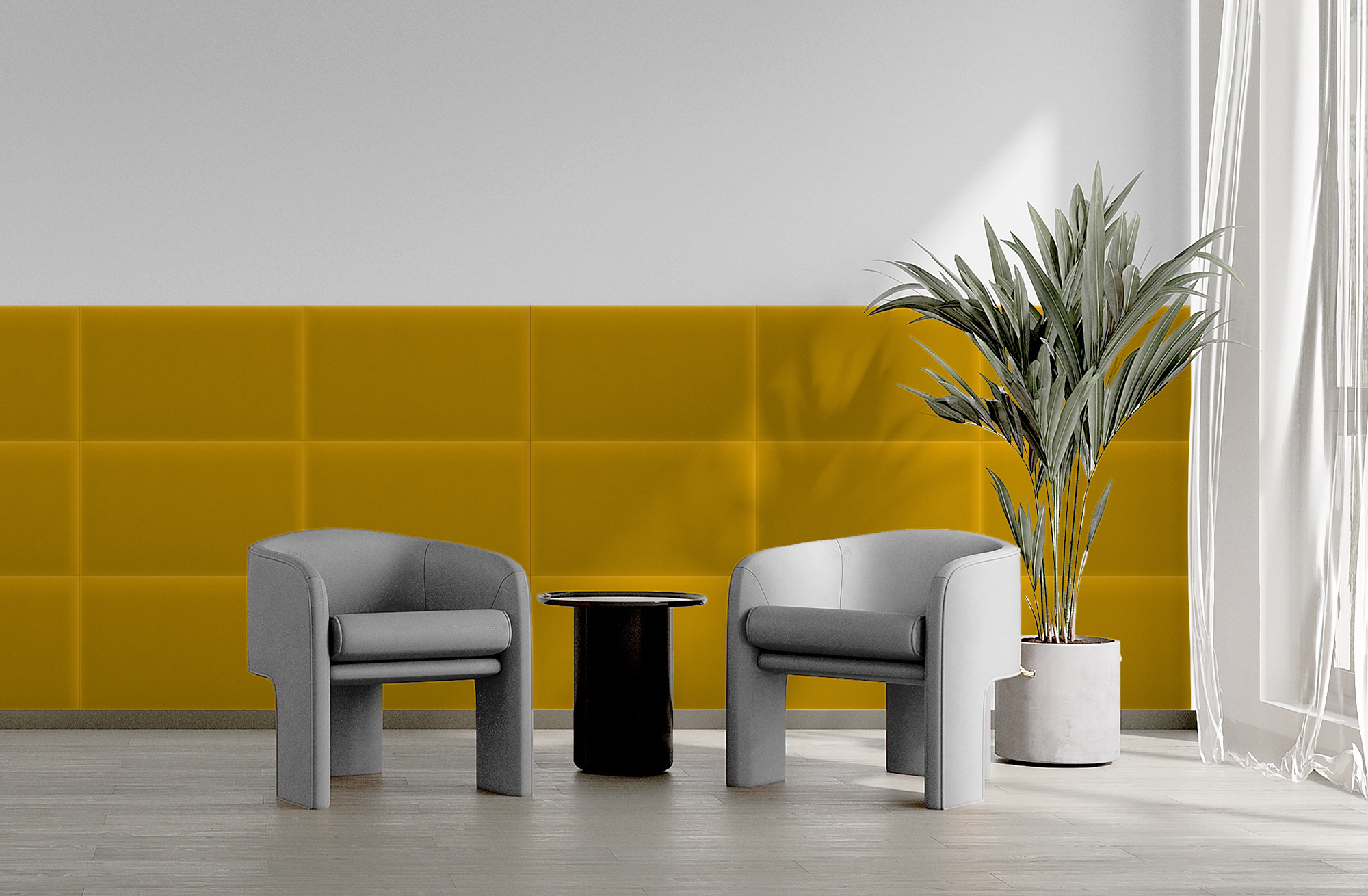 Panel Tapicerowany Magic Velvet Prostokątny Żółty - obrazek 5