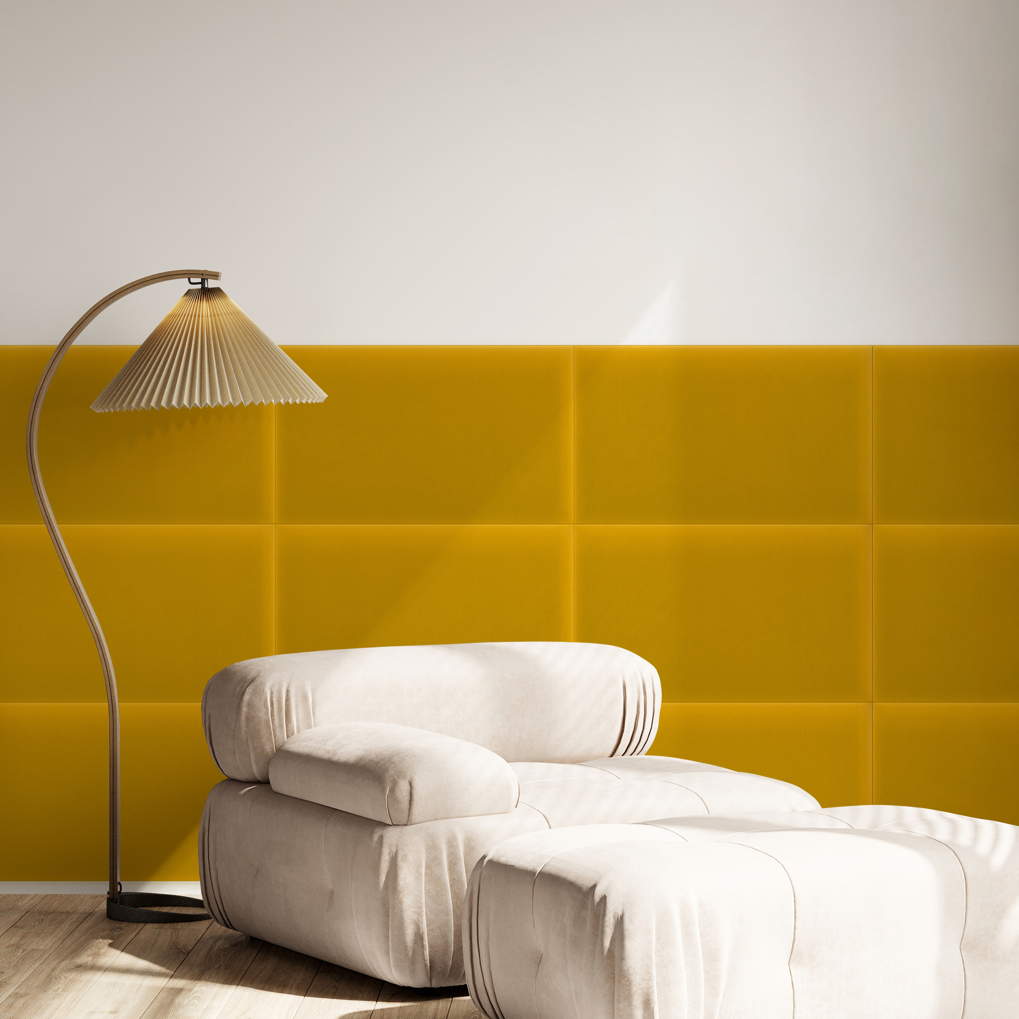 Panel Tapicerowany Magic Velvet Prostokątny Żółty - obrazek 2