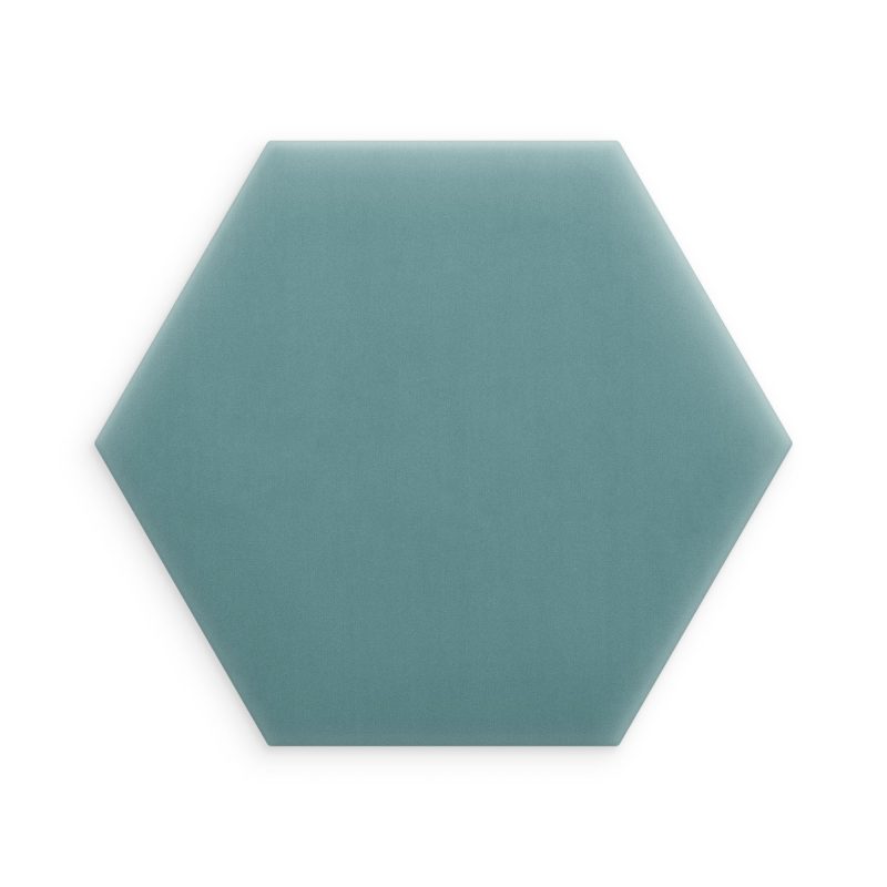 Panel Tapicerowany Magic Velvet Heksagon Lazurowy